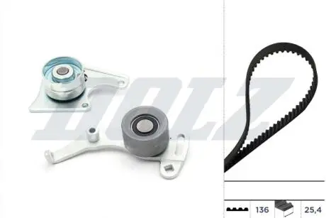 К-кт. грм (ремень+2шт. ролика+крепление) citroen jumpy fiat scudo peugeot DOLZ SKD012