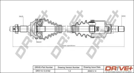 Полуось citroen berlingo 1.1i 96- (l) Drive+ DP2110100162