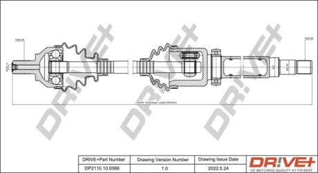 Напіввісь ford focus/volvo s40/v50 04-12 Drive+ DP2110100366