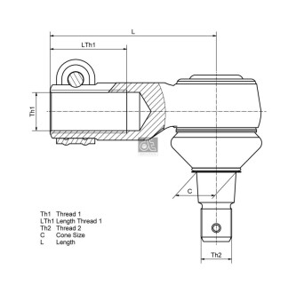 Наконечник рулевой тяги M26*1.5R/M24*1.5 DT 1.19174