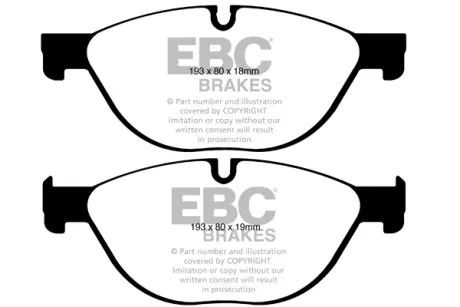 Гальмівні колодки - тюнінг yellow stuff, роздільна здатність, передня bmw 5, 5, 5 gran turismo, 6, 6, 6 gran coupe, 7. 02.08-10.18 EBC DP42019R