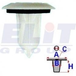 Втулка оббивки дв. (к-т:10 шт) розмір:a = 19,8mm/b = 7,1mm/c = 7,3mm/h = 16,9mm ELIT R 11057 (фото 1)