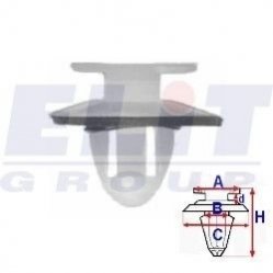 Кліпсу оббивки дв. (к-т:10 шт) розмір:a = 13,1mm/b = 9,4mm/c = 17,2mm/d = 3,2mm/h = 16,7mm ELIT R 11361