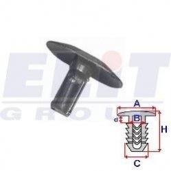 Клипса уплотнителя (к-т: 25 шт)) rozm:a=16,9mm/b=4mm/c=4mm/d=3,9mm/h=11,3mm ELIT R C10088