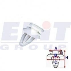 Кліпсу оббивки дв. (к-т:10 шт) розмір:a = 10mm/b = 7,2mm/c = 12mm/d = 2,5mm/h = 17mm ELIT R C50550