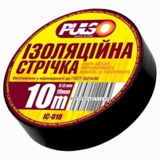 Изолента pulso pvc 10м черная ELIT UNI IC10BLK