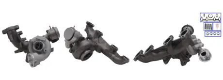 Турбокомпрессор (с набором прокладок) AUDI A3, SEAT ALTEA, ALTEA XL, LEON, TOLEDO III, SKODA OCTAVIA II, VW CADDY III, CADDY III-MINIVAN, GOLF PLUS V, GOLF V, JETTA III 1.9D 05.03-12. ELSTOCK 911464