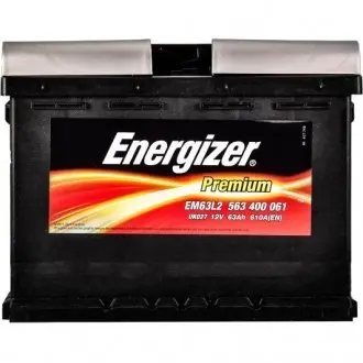 Акумулятор 63Ah-12v EN610 Premium, R Energizer 563 400 061