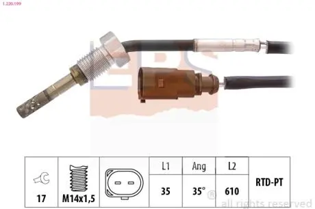 Mitsubishi датчик температуры ог grandis 2,0di-d -10 EPS 1.220.199