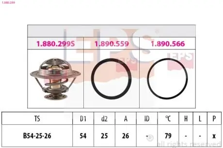 Renault термостат (made in italy!) master i,ii 2.4d/2.8d,trafic 2.5d 79 EPS 1.880.299