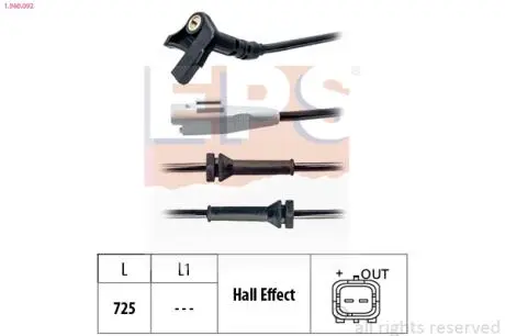 Датчик, частота обертання колеса EPS 1.960.092