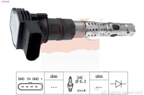 Vw котушка запалювання touareg 4,2 -06, phaeton EPS 1.970.425