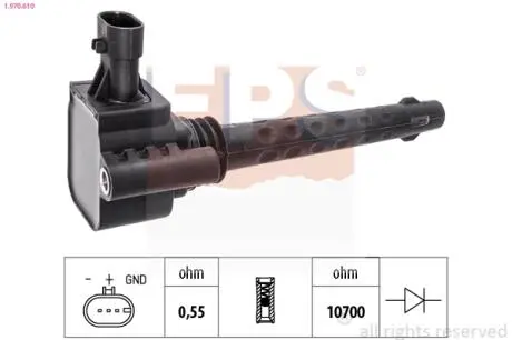 Катушка зажигания fiat 500 0.9 09- /panda 0.9 12- /punto 0.9 12- EPS 1.970.610