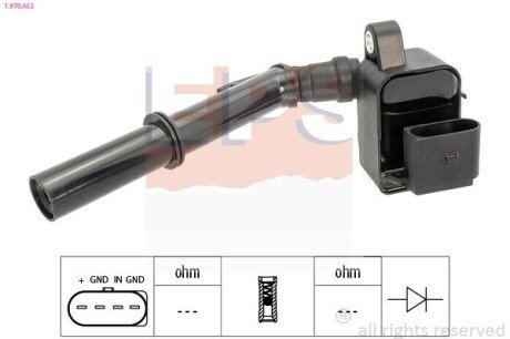 Катушка зажигания mb a (w177) 220/250 18-/b (w247) 220/250 19-/c (c205) 180/300 18-/e (w213) 18- EPS 1.970.652