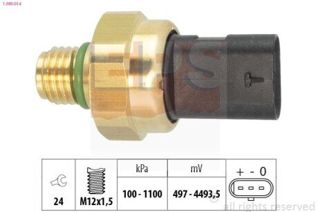 Датчик тиску олії ford c-max 1.0 12-19/fiesta 1.0/1.5 18-/focus 1.0/1.5/2.3 18-/transit connect 1.0ecoboost 13- EPS 1.980.014