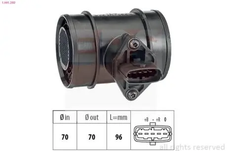 Opel расходомер воздуха astra g 2,0/2,2 dti –05. EPS 1.991.290