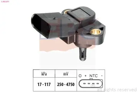 Vw датчик давления, система впрыска vw 1.0/1.8 95-skoda 1.6 95- EPS 1.993.071
