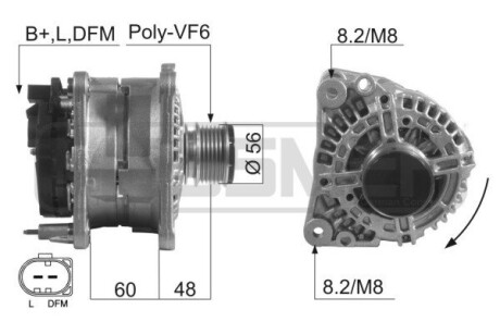 Генератор ford,audi,vw,seat,skoda ERA 210231A