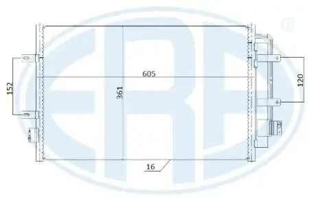 Радиатор кондиционера iveco daily 2.3/3.0d 14- ERA 667245