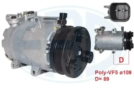 Компрессор кондиционера ford focus/c-max/kuga 1.4-2.5 04-/volvo c30/s40/v50 1.6 05-12 ERA 670075