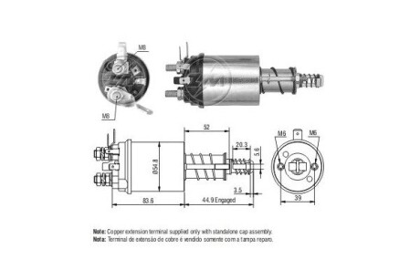 Втягивающее реле стартера ERA ZM1613 (фото 1)