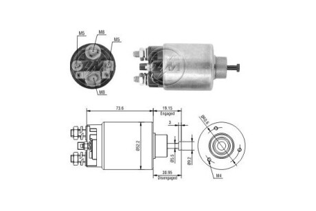 Реле стартера, що втягує ERA ZM1860