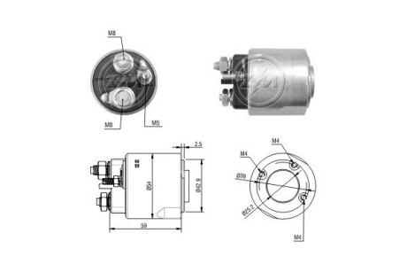 Тяговое реле, стартер ERA ZM2492