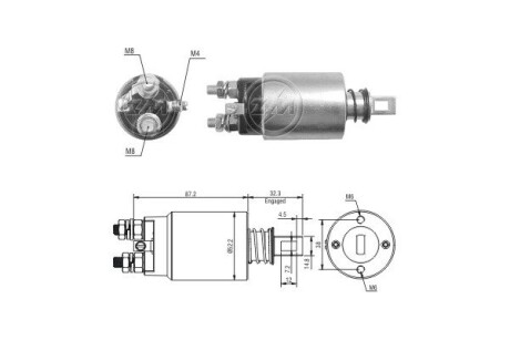 Тяговое реле, стартер ERA ZM2689