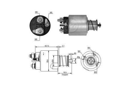 Тягове реле, стартер ERA ZM3492