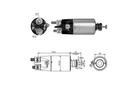 Реле стартера, що втягує ERA ZM3897