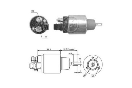 Тяговое реле, стартер ERA ZM3972