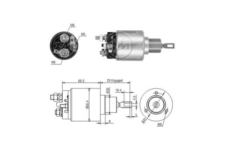 Втягивающее реле стартера ERA ZM3973