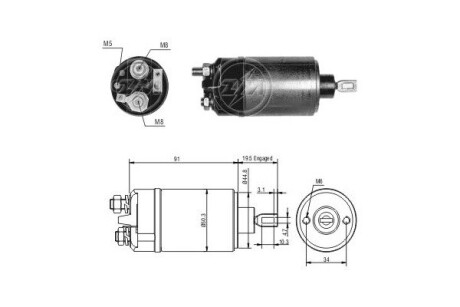 Тягове реле, стартер ERA ZM526