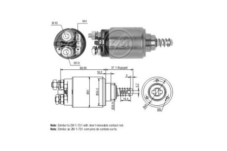 Тяговое реле, стартер ERA ZM543