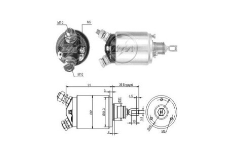 Тяговое реле, стартер ERA ZM546