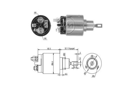 Реле стартера, що втягує ERA ZM574