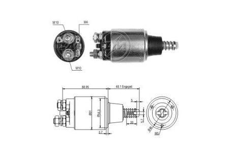 Тяговое реле, стартер ERA ZM638