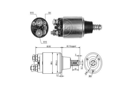 Реле стартера, що втягує ERA ZM648