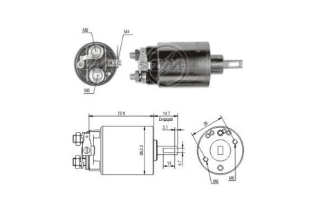 Тяговое реле, стартер ERA ZM685