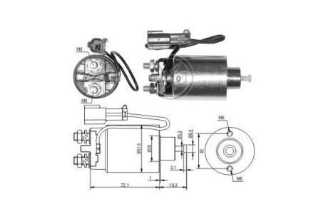 Тяговое реле, стартер ERA ZM793