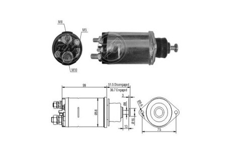 Тяговое реле, стартер ERA ZM805