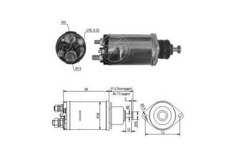 Тягове реле, стартер ERA ZM806