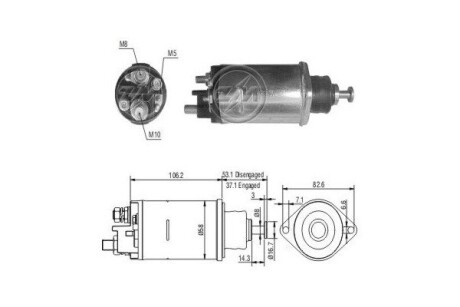 Втягивающее реле стартера ERA ZM816