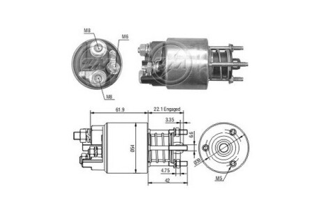 Тяговое реле, стартер ERA ZM8395