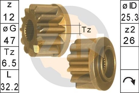 Зубчатка бендика стартера ERA ZN12972