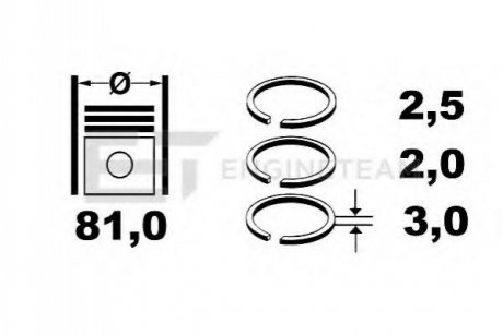 Комплект поршневых колец ET ENGINETEAM R1004900