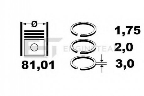 Комплект поршневых колец ET ENGINETEAM R1009100 (фото 1)