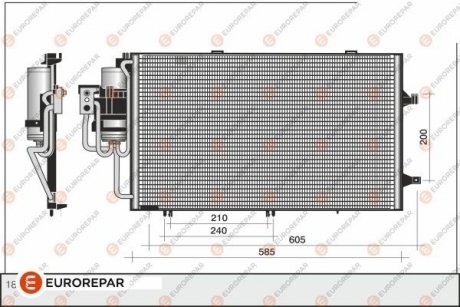 Радиатор кондиционера EUROREPAR 1609635780 (фото 1)