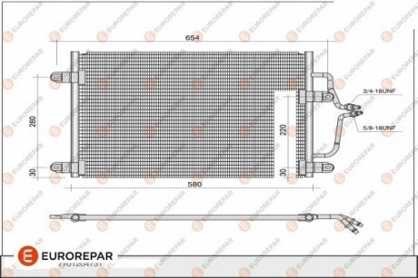 Радиатор кондиционера EUROREPAR 1609637580 (фото 1)