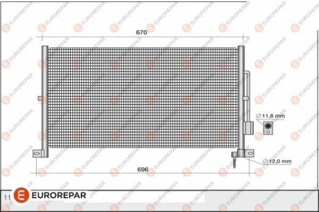 Радиатор кондиционера EUROREPAR 1609637780 (фото 1)